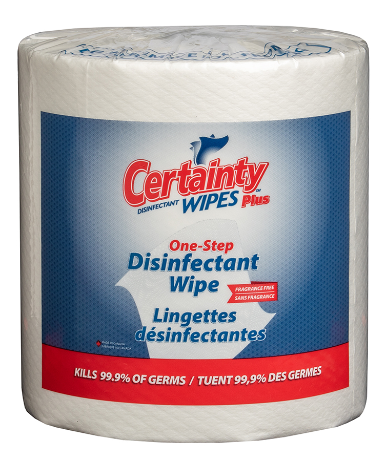 Certainty Plus™ One-Step™ Disinfectant Wipes, Alcohol Free, 1200/Roll